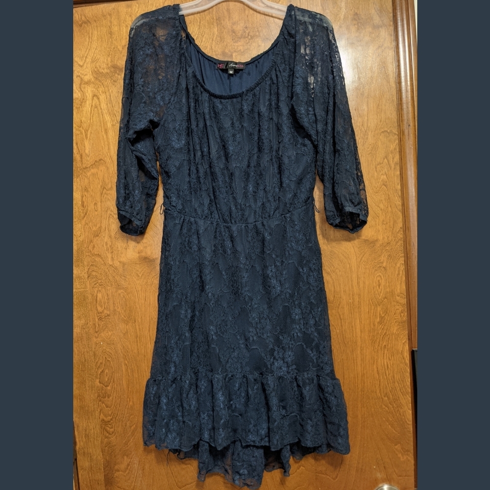 3/4 Sleeve Lace Dress (Navy)